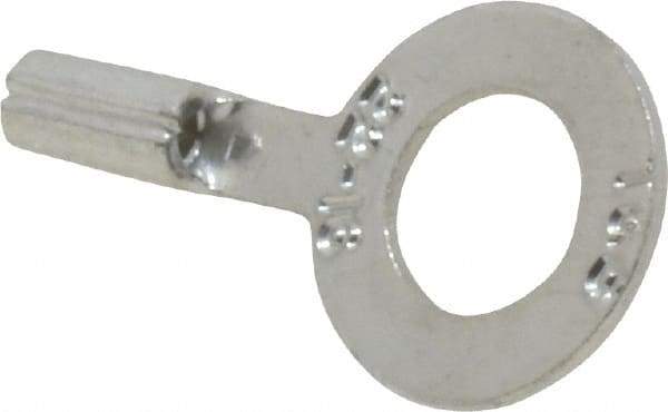 Thomas & Betts - 22-16 AWG Noninsulated Crimp Connection D Shaped Ring Terminal - 1/4" Stud, 0.92" OAL x 1/2" Wide, Tin Plated Copper Contact - Benchmark Tooling