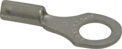 Thomas & Betts - 22-16 AWG Noninsulated Crimp Connection D Shaped Ring Terminal - #10 Stud, 3/4" OAL x 0.31" Wide, Tin Plated Copper Contact - Benchmark Tooling