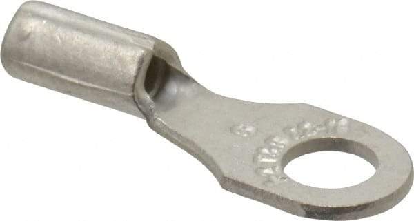 Thomas & Betts - 22-16 AWG Noninsulated Crimp Connection D Shaped Ring Terminal - #6 Stud, 0.72" OAL x 1/4" Wide, Tin Plated Copper Contact - Benchmark Tooling