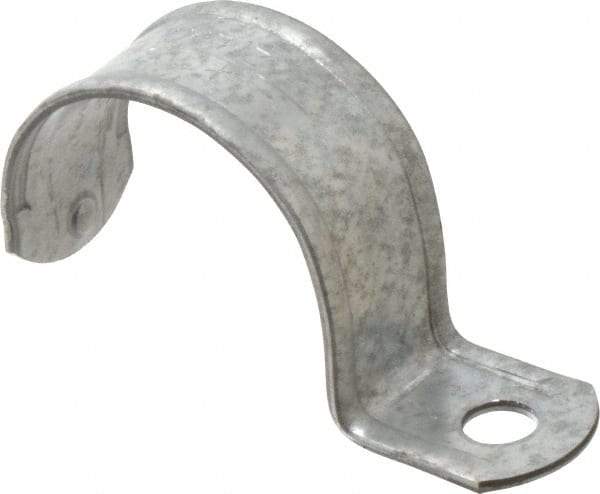 Thomas & Betts - 2" Pipe, Steel, Zinc Plated" Pipe or Conduit Strap - 1 Mounting Hole - Benchmark Tooling