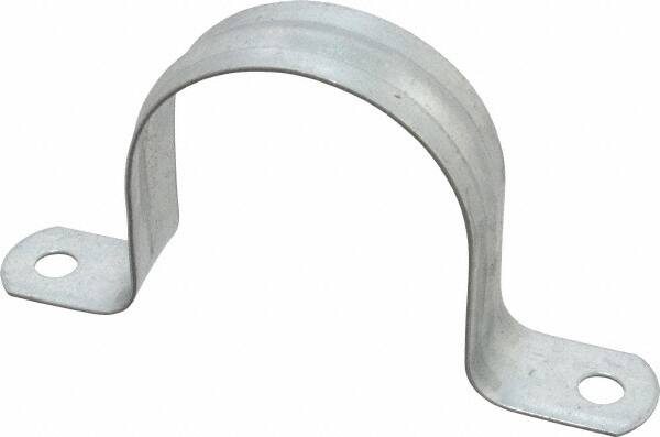 Thomas & Betts - 2-1/2 Pipe, Steel, Zinc Plated Pipe or Conduit Strap - 2 Mounting Holes - Benchmark Tooling