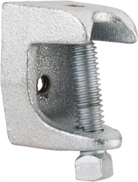 Thomas & Betts - 15/16" Max Flange Thickness, 1/4-20" Rod Standard Beam Clamp - 450 Lb Capacity, Malleable Iron - Benchmark Tooling