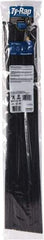 Thomas & Betts - 30" Long Black Nylon Standard Cable Tie - 120 Lb Tensile Strength, 1.52mm Thick, 228.6mm Max Bundle Diam - Benchmark Tooling