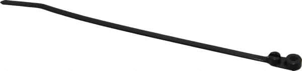 Thomas & Betts - 7.8" Long Black Nylon Mountable Cable Tie - 50 Lb Tensile Strength, 1.4mm Thick, 3-3/8" Max Bundle Diam - Benchmark Tooling