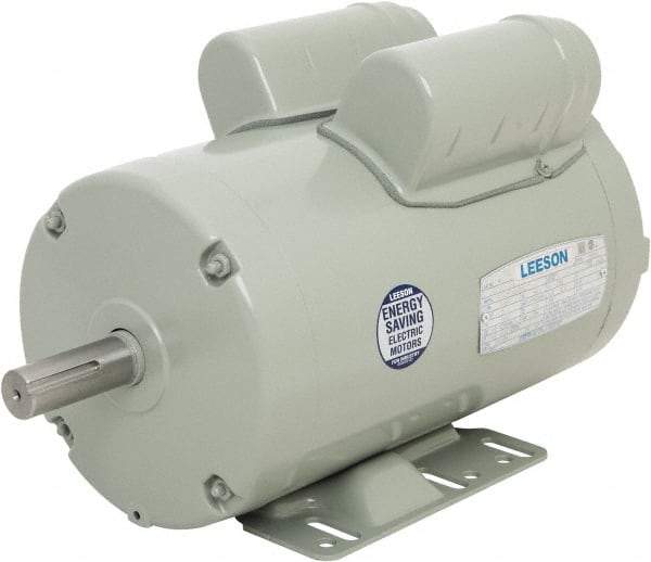 Leeson - 3 Max hp, 3,450 Max RPM, Fan Duty Electric AC DC Motor - 230 V Input, Single Phase, 145T Frame, Rigid Base Mount, TEAO Enclosure - Benchmark Tooling