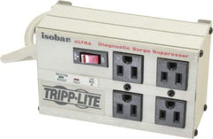 Tripp-Lite - 4 Outlets, 120 Volts, 15 Amps, 6' Cord, Power Outlet Strip - Free Hanging, Keyhole Mount, 1-15P NEMA Configuration, 7" Strip - Benchmark Tooling