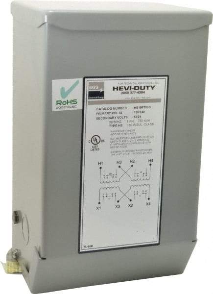 Sola/Hevi-Duty - 120/240 Input Volt, 12/24 Output Volt, 60 Hz, Buck Boost Transformer - 1 Phase, 6 Inch Wide x 5 Inch Deep x 10 Inch High, cULus Listed E77014 - Benchmark Tooling