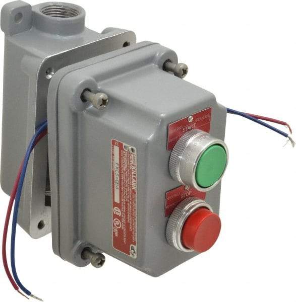 Hubbell Killark - 2 Operator, Mushroom Head Control Station - Start-Stop (Legend), Momentary Switch, NO/NC Contact, NEMA 3, 7, 9 - Benchmark Tooling