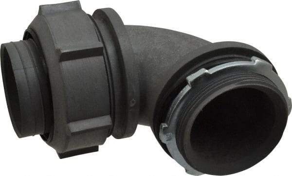 Thomas & Betts - 2" Trade, Thermoplastic Threaded Angled Liquidtight Conduit Connector - Insulated - Benchmark Tooling