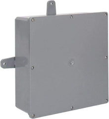 Thomas & Betts - Thermoplastic Junction Box Enclosure Screw Flat Cover - NEMA 4, 4X, 12" Wide x 12" High x 4" Deep, Corrosion Resistant - Benchmark Tooling