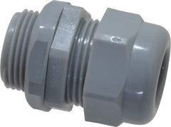 Thomas & Betts - 0.35 to 0.63" Cable Capacity, Liquidtight, Straight Strain Relief Cord Grip - 3/4 NPT Thread, Thermoplastic - Benchmark Tooling