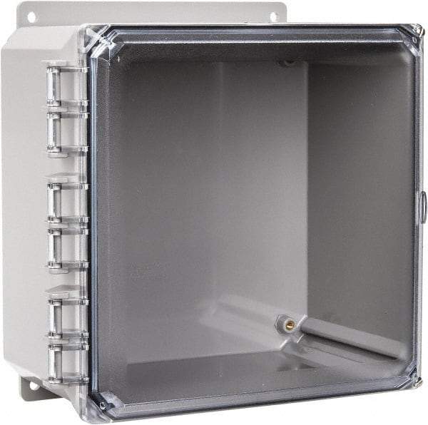 Thomas & Betts - Polycarbonate Standard Enclosure Hinge Flat Cover - NEMA 1, 2, 3, 4, 12, 3S, 3SX, 3X, 4X, 10" Wide x 10" High x 6" Deep, Impact Resistant - Benchmark Tooling