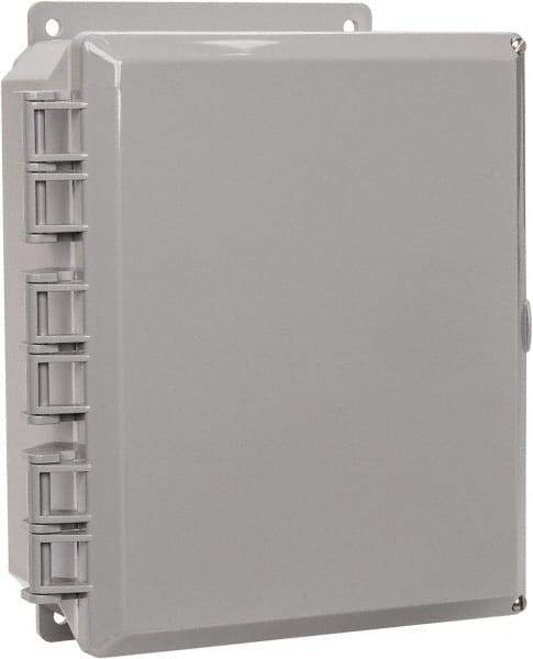 Thomas & Betts - Polycarbonate Standard Enclosure Hinge Flat Cover - NEMA 1, 2, 3, 4, 12, 3S, 3SX, 3X, 4X, 8" Wide x 10" High x 4" Deep, Impact Resistant - Benchmark Tooling