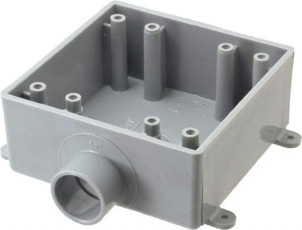 Thomas & Betts - 2 Gang, (1) 3/4" Knockout, PVC Rectangle Switch Box - 117.35mm Overall Height x 142.24mm Overall Width x 50.29mm Overall Depth, Weather Resistant - Benchmark Tooling