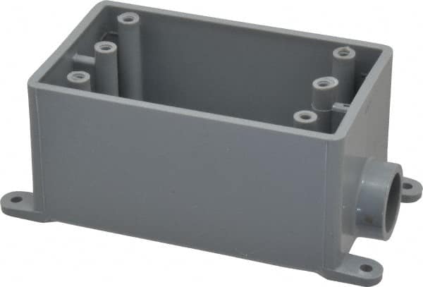 Thomas & Betts - 1 Gang, (1) 1/2" Knockout, PVC Rectangle Junction Box - 144.78mm Overall Height x 71.1mm Overall Width x 61.5mm Overall Depth, Weather Resistant - Benchmark Tooling