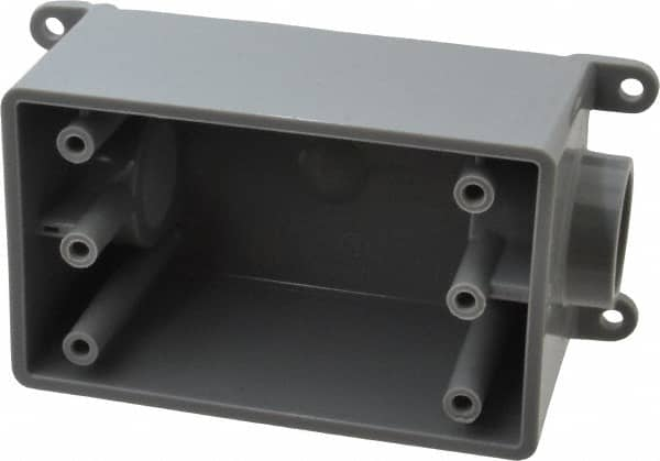 Thomas & Betts - 1 Gang, (2) 3/4" Knockouts, PVC Rectangle Junction Box - 144.78mm Overall Height x 71.1mm Overall Width x 61.5mm Overall Depth, Weather Resistant - Benchmark Tooling