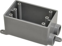 Thomas & Betts - 1 Gang, (2) 1/2" Knockouts, PVC Rectangle Junction Box - 115.3mm Overall Height x 98.4mm Overall Width x 61.5mm Overall Depth, Weather Resistant - Benchmark Tooling