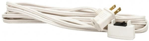 Southwire - 15', 16/2 Gauge/Conductors, White Indoor Extension Cord - 1 Receptacle, 10 Amps, UL SPT-2, NEMA 1-15P - Benchmark Tooling