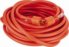 Southwire - 50', 12/3 Gauge/Conductors, Orange Indoor & Outdoor Extension Cord - 1 Receptacle, 15 Amps, 125 VAC, UL STW, NEMA 5-15P, 5-15R - Benchmark Tooling