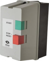 Springer - 32 Amp, 120 Coil VAC, 60 Hz, Nonreversible Enclosed IEC Motor Starter - Pushbutton Start Stop, 3 Phase Hp: 10 at 230 Volt, 20 at 460 Volt, 25 at 575 Volt - Benchmark Tooling