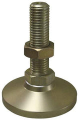 Gibraltar - 1/4-20 Bolt Thread, Studded Pivotal Stud Mount Leveling Pad & Mount - 1,000 Max Lb Capacity, 1" Base Diam - Benchmark Tooling