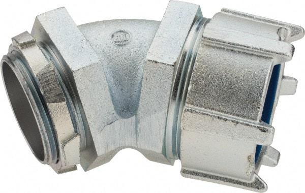 Thomas & Betts - 2-1/2" Trade, Malleable Iron Threaded Angled Liquidtight Conduit Connector - Noninsulated - Benchmark Tooling