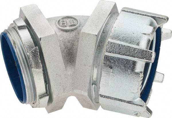 Thomas & Betts - 3" Trade, Malleable Iron Threaded Angled Liquidtight Conduit Connector - Insulated - Benchmark Tooling