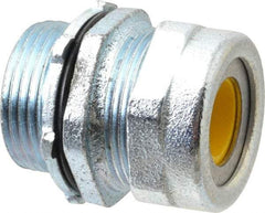 O-Z/Gedney - 1/2 to 0.6" Cable Capacity, Liquidtight, Straight Strain Relief Cord Grip - 1 NPT Thread, 1-1/4" Long, Iron - Benchmark Tooling