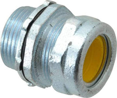 O-Z/Gedney - 0.7 to 0.8" Cable Capacity, Liquidtight, Straight Strain Relief Cord Grip - 1 NPT Thread, 1-1/4" Long, Iron - Benchmark Tooling