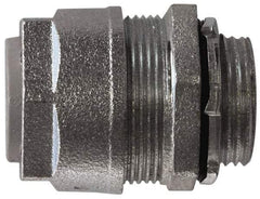 O-Z/Gedney - 0.3 to 0.4" Cable Capacity, Liquidtight, Straight Strain Relief Cord Grip - 5/8 NPT Thread, 1-1/4" Long, Iron - Benchmark Tooling