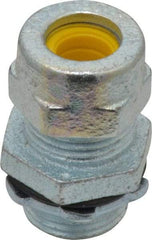 O-Z/Gedney - 0.3 to 0.4" Cable Capacity, Liquidtight, Straight Strain Relief Cord Grip - 1/2 NPT Thread, 1-1/8" Long, Iron - Benchmark Tooling