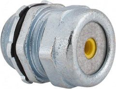 O-Z/Gedney - 0.1 to 0.2" Cable Capacity, Liquidtight, Straight Strain Relief Cord Grip - 3/4 NPT Thread, 1-3/16" Long, Iron - Benchmark Tooling