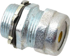 O-Z/Gedney - 0.2 to 0.3" Cable Capacity, Liquidtight, Straight Strain Relief Cord Grip - 3/4 NPT Thread, 1-3/16" Long, Iron - Benchmark Tooling