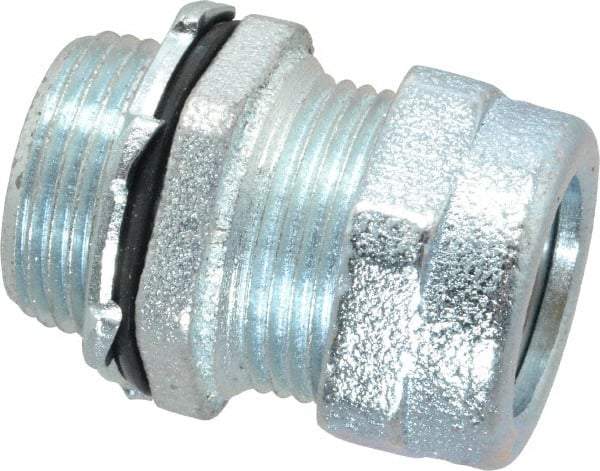O-Z/Gedney - 0.3 to 0.4" Cable Capacity, Liquidtight, Straight Strain Relief Cord Grip - 3/4 NPT Thread, 1-3/16" Long, Iron - Benchmark Tooling