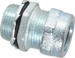 O-Z/Gedney - 0.3 to 0.4" Cable Capacity, Liquidtight, Straight Strain Relief Cord Grip - 3/4 NPT Thread, 1-3/16" Long, Iron - Benchmark Tooling