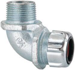 Thomas & Betts - 0.62 to 3/4" Cable Capacity, Liquidtight, Elbow Strain Relief Cord Grip - 3/4 NPT Thread, Iron - Benchmark Tooling