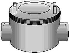 Thomas & Betts - (2) 1-1/2" Knockouts, Iron Round Junction Box - 5-3/4" Overall Width x 3.81" Overall Depth - Benchmark Tooling