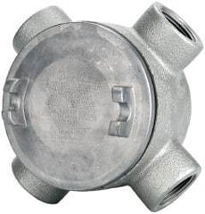 Thomas & Betts - (4) 1" Knockouts, Iron Round GUAX - 3-1/2" Overall Width x 2.31" Overall Depth - Benchmark Tooling