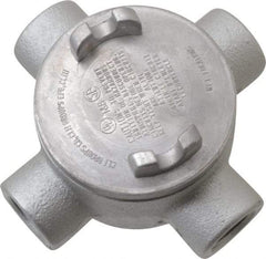 Thomas & Betts - (4) 3/4" Knockouts, Iron Round GUAX - 3-1/2" Overall Width x 2" Overall Depth - Benchmark Tooling