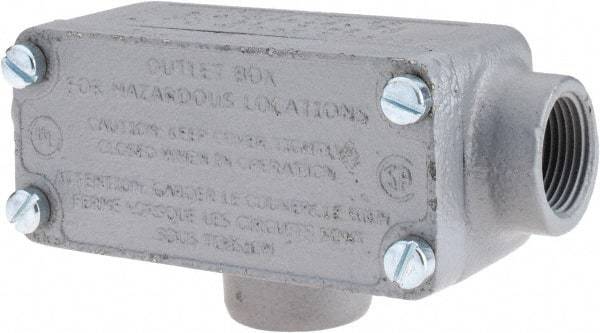 O-Z/Gedney - T Body, 3/4" Trade, Rigid Malleable Iron Conduit Body - Rectangle, 1" OAL, Hazardous Locations - Benchmark Tooling