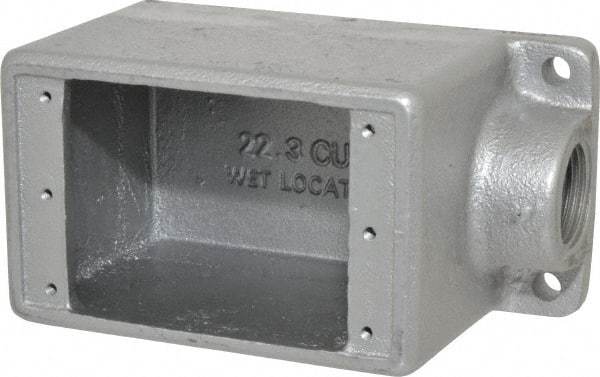 Thomas & Betts - 1 Gang, (1) 3/4" Knockout, Iron Rectangle Device Box - 2-3/4" Overall Width - Benchmark Tooling