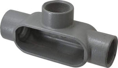 Hubbell Killark - Form 7, T Body, 1-1/2" Trade, IMC, Rigid Iron Conduit Body - Oval, 8-7/16" OAL, 27 cc Capacity, Gray, Hazardous & Wet Locations - Benchmark Tooling