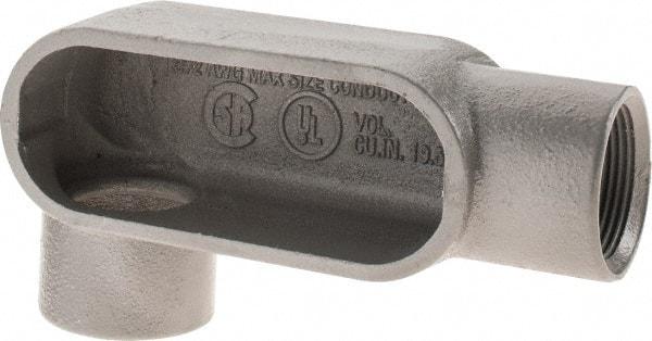 Hubbell Killark - Form 7, LR Body, 1-1/4" Trade, IMC, Rigid Iron Conduit Body - Oval, 6-13/16" OAL, 19-1/2 cc Capacity, Gray, Hazardous & Wet Locations - Benchmark Tooling