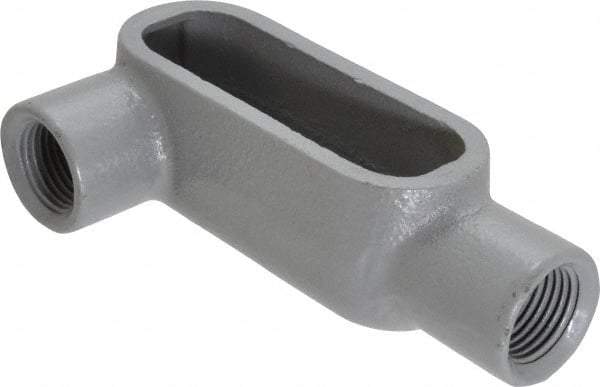 Hubbell Killark - Form 7, LR Body, 1/2" Trade, IMC, Rigid Iron Conduit Body - Oval, 4-11/16" OAL, 4 cc Capacity, Gray, Hazardous & Wet Locations - Benchmark Tooling