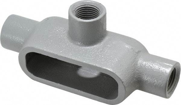 Hubbell Killark - Form 7, T Body, 1/2" Trade, IMC, Rigid Iron Conduit Body - Oval, 5-11/16" OAL, 6.2 cc Capacity, Gray, Hazardous & Wet Locations - Benchmark Tooling