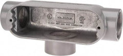 Hubbell Killark - Form 85, T Body, 1-1/2" Trade, IMC, Rigid Aluminum Conduit Body - Oval, 9-3/16" OAL, 33 cc Capacity, Hazardous & Wet Locations - Benchmark Tooling