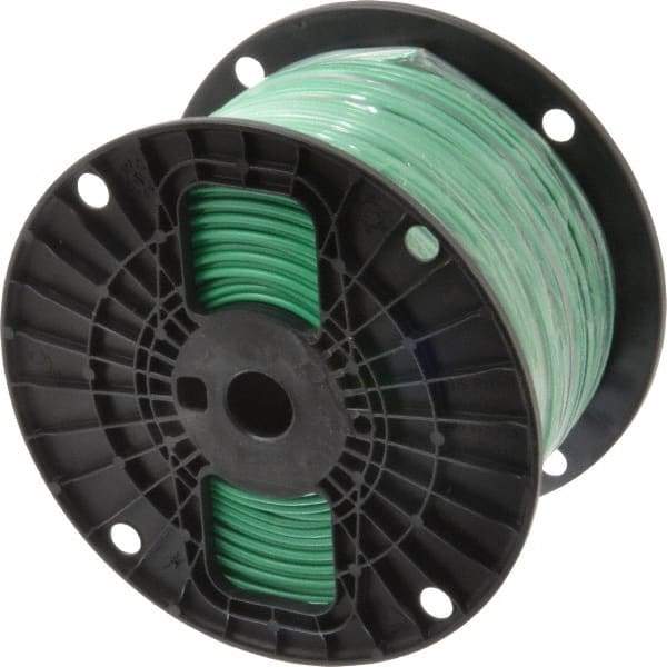 Southwire - THHN/THWN, 14 AWG, 15 Amp, 500' Long, Solid Core, 1 Strand Building Wire - Green, Thermoplastic Insulation - Benchmark Tooling