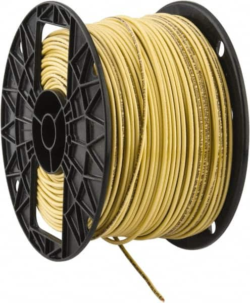 Southwire - THHN/THWN, 14 AWG, 15 Amp, 500' Long, Solid Core, 1 Strand Building Wire - Yellow, Thermoplastic Insulation - Benchmark Tooling