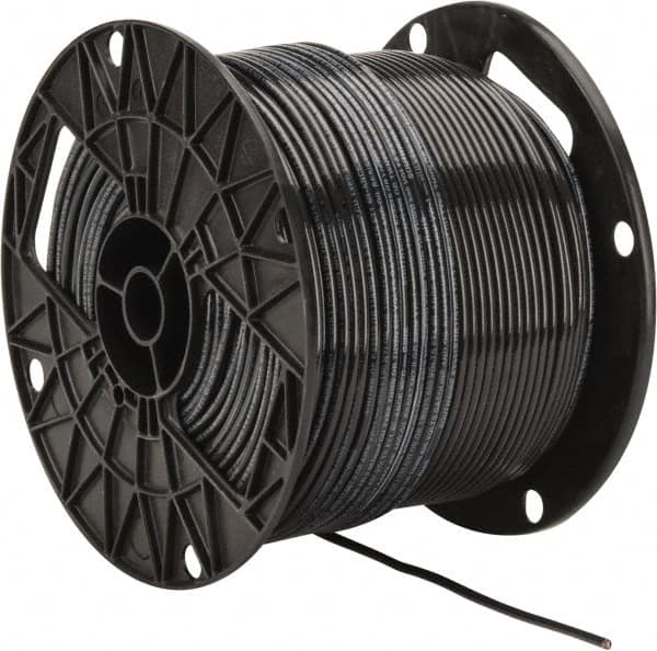 Southwire - THHN/THWN, 12 AWG, 20 Amp, 500' Long, Solid Core, 1 Strand Building Wire - Black, Thermoplastic Insulation - Benchmark Tooling