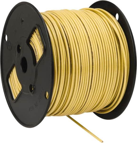 Southwire - THHN/THWN, 12 AWG, 20 Amp, 500' Long, Solid Core, 1 Strand Building Wire - Yellow, Thermoplastic Insulation - Benchmark Tooling